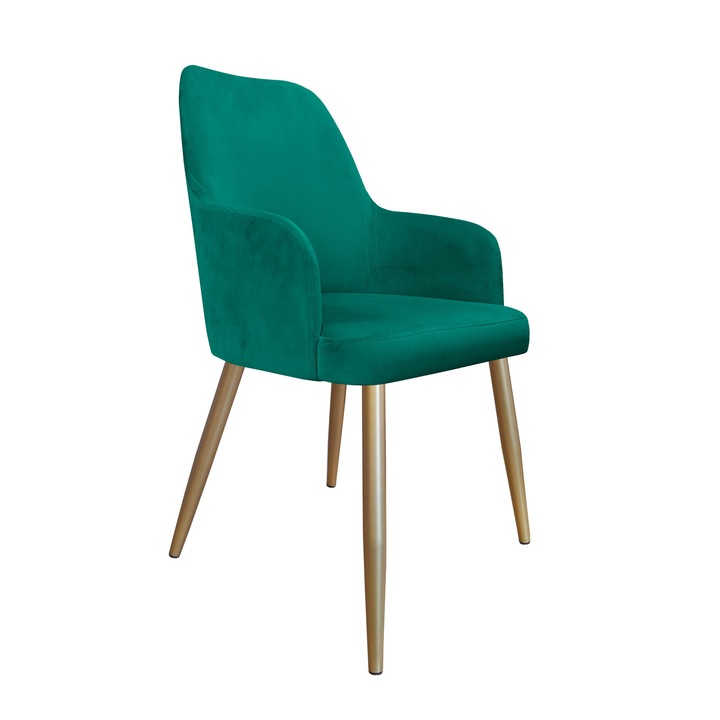 Atos WESTA szék, türkiz, 88x53x65cm, arany lábakkal, MAGIC VELVET anyagból