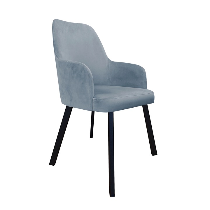 Atos WESTA szék, szürke-kék, 88x53x65cm, bársony anyagú