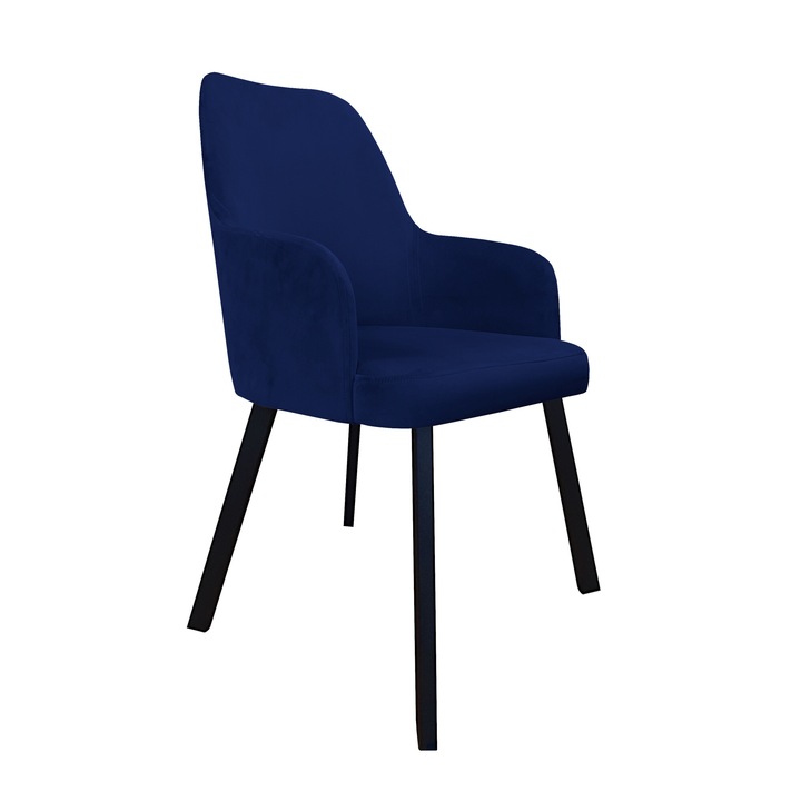 Atos WESTA szék, sötétkék, 49x65x88cm, bársony anyagú