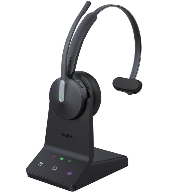 Casti wireless Yealink WH64 Hybrid Mono, Bluetooth/DECT, microfon, negru