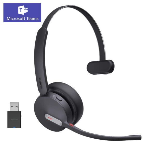 Casti wireless Yealink WH64 Hybrid Mono, Bluetooth/DECT, microfon, negru