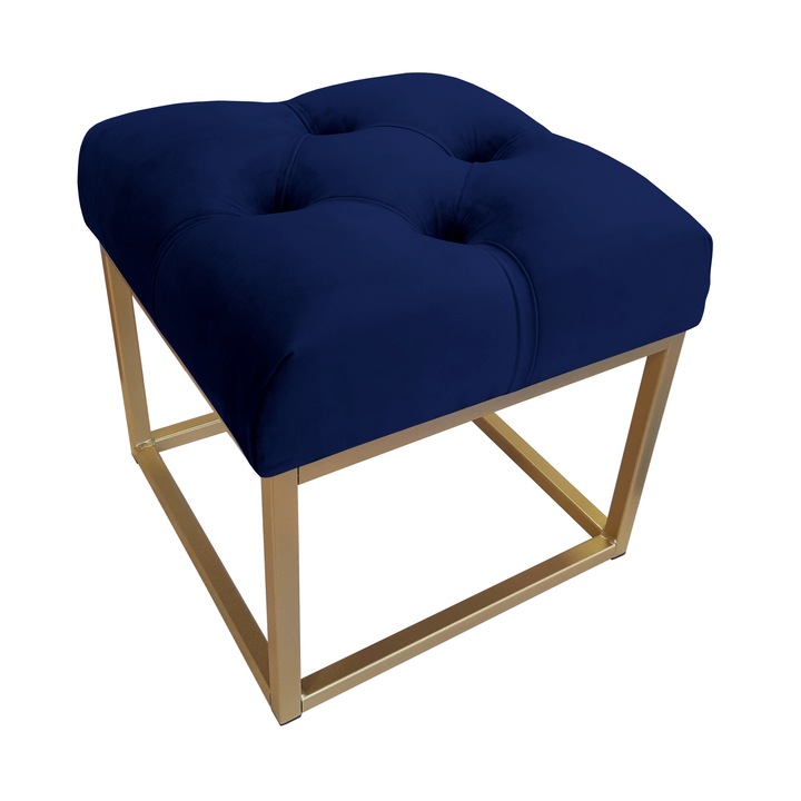 Atos szék 40x40x41cm, bársony, kék, arany lábazat