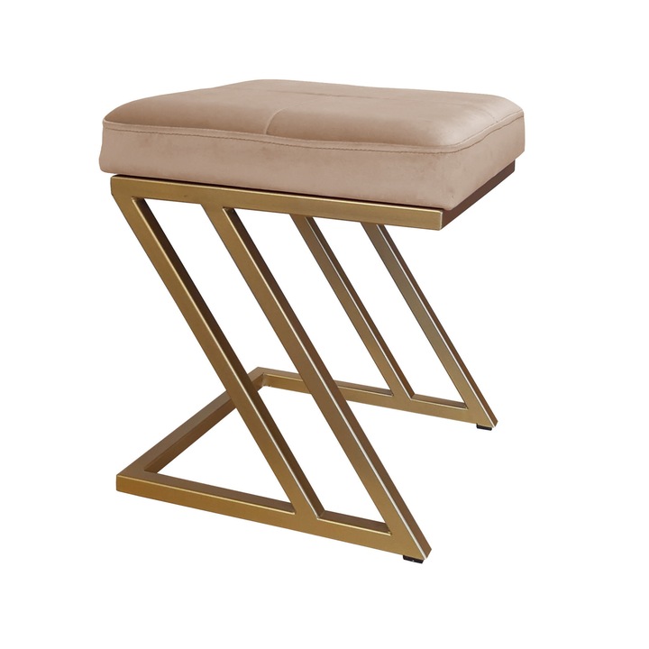 Atos ZETA LOFT zsámoly, bársony, arany, 37x37x42cm