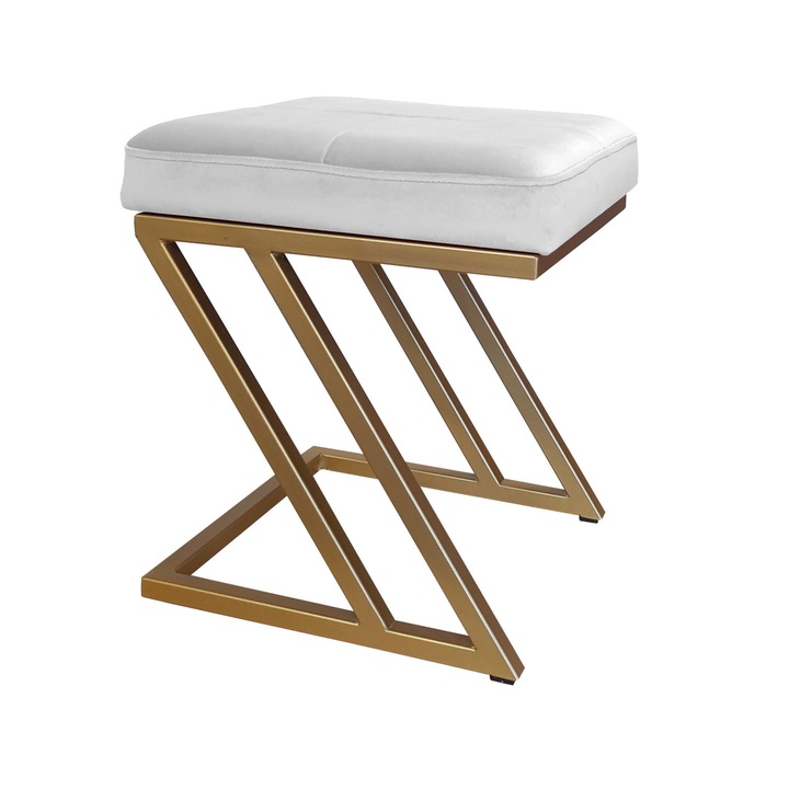 Atos ZETA LOFT табуретка, кадифе, златна основа, 37x37x42см