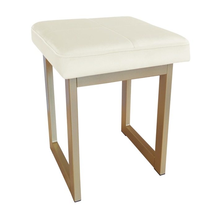 Atos szék, 45cm, arany alap, Bársony kárpit, krém