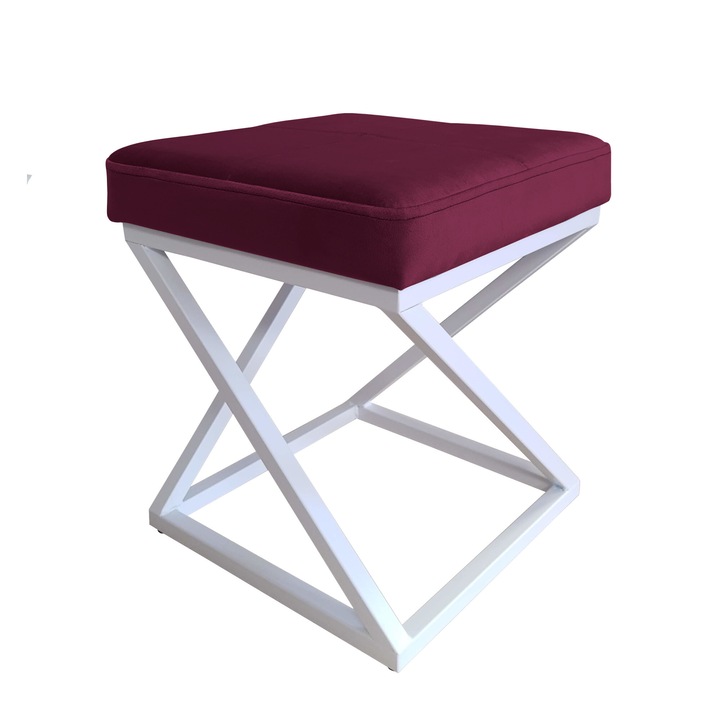 Atos ZOA LOFT zsámoly, piros, 37x37x42cm, bársony anyagú, modern design