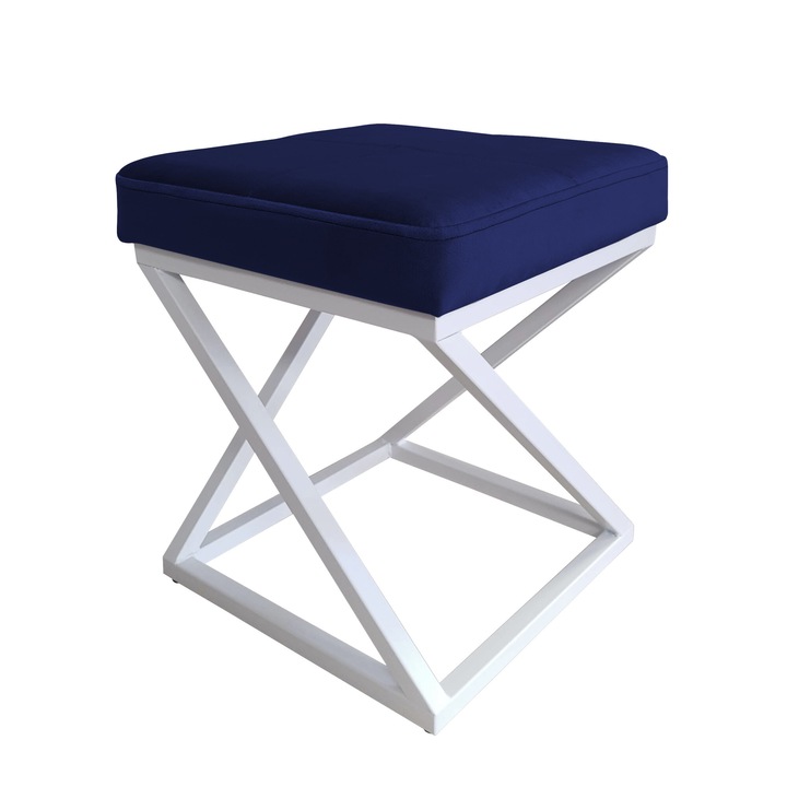 Atos ZOA LOFT zsámoly, kék, 37x37x42cm, bársony anyagú