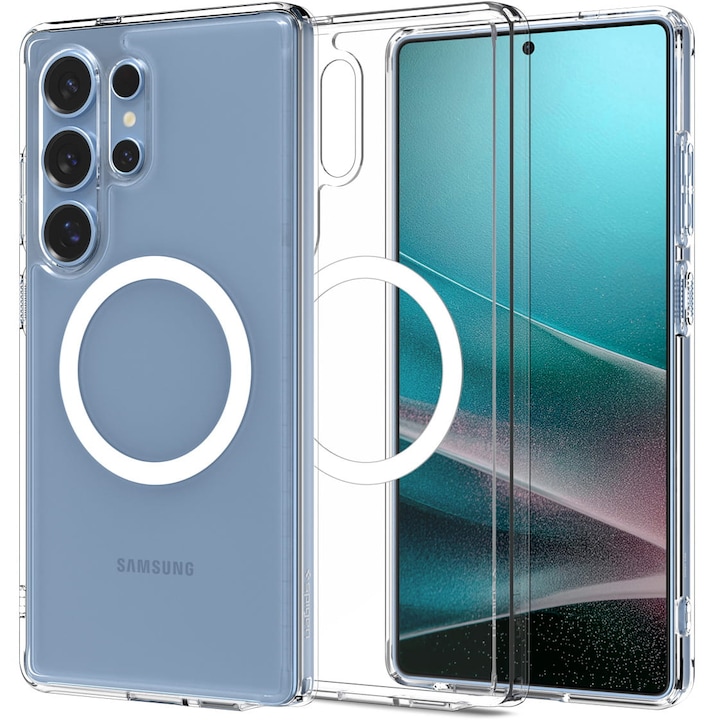 Husa Spigen Ultra Hybrid Mag pentru Samsung Galaxy S25 Ultra, transparent alb