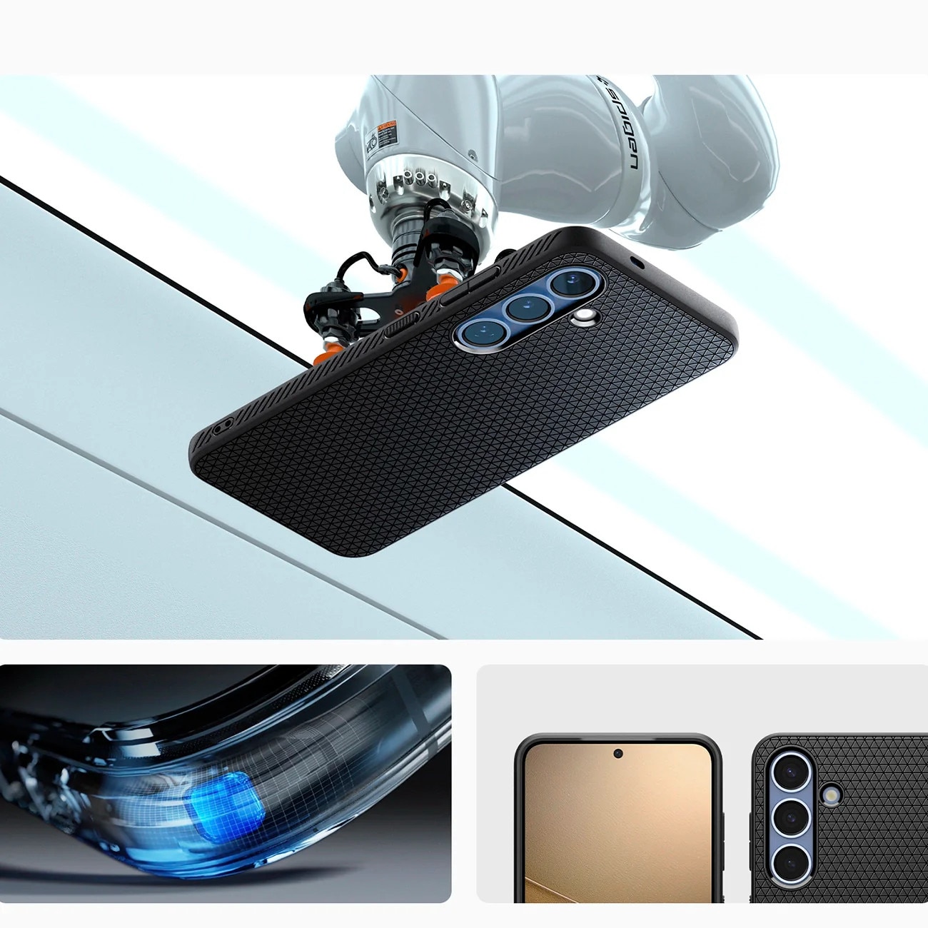 Carcasa Spigen Liquid Air compatibila cu Samsung Galaxy S25 Matte Black