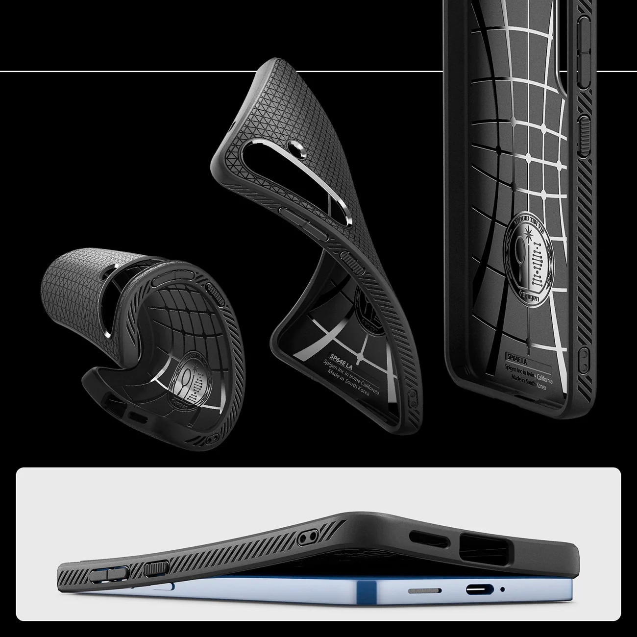 Carcasa Spigen Liquid Air compatibila cu Samsung Galaxy S25 Matte Black