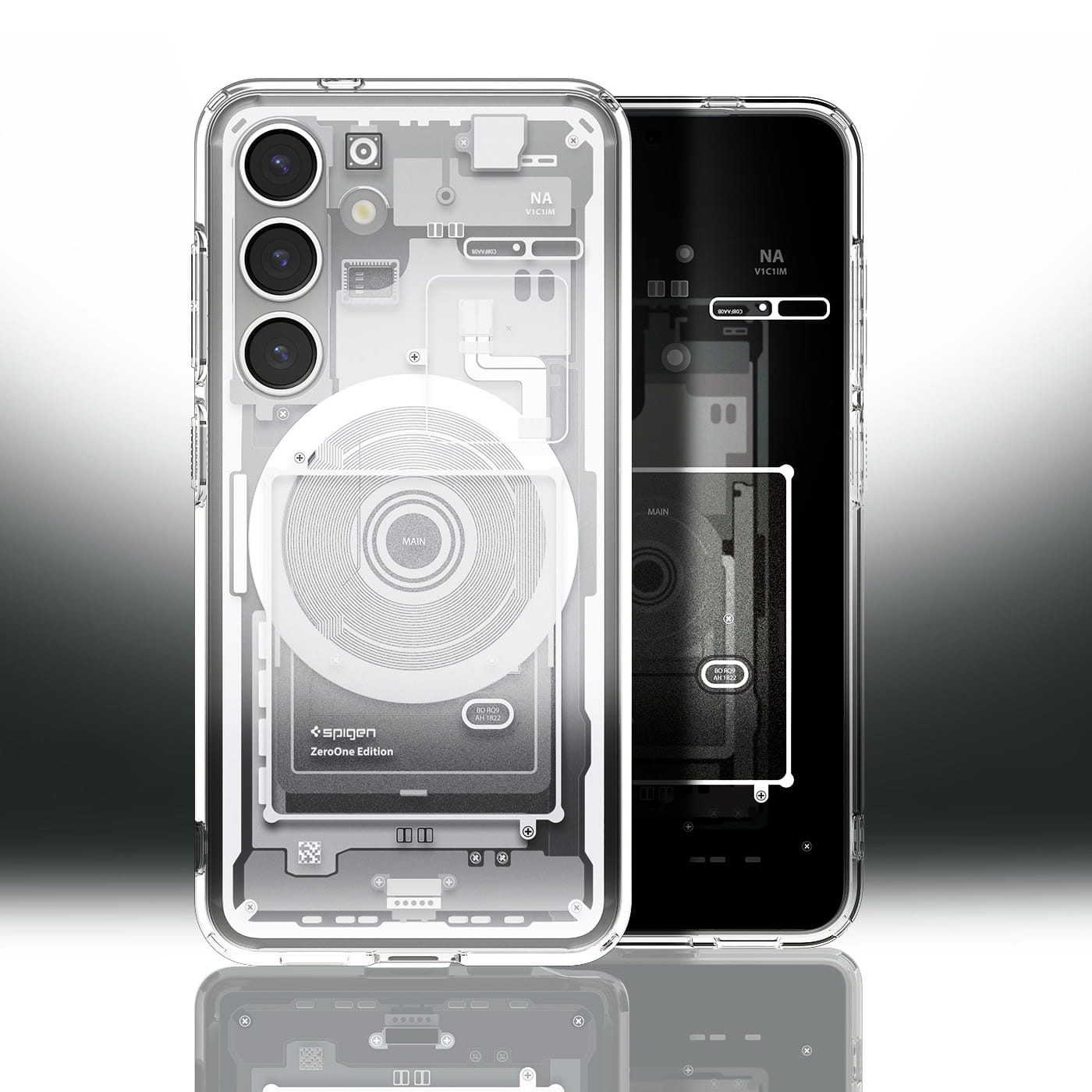 Husa Spigen Ultra Hybrid Mag (Zero One) pentru Samsung Galaxy S25, alb si gri