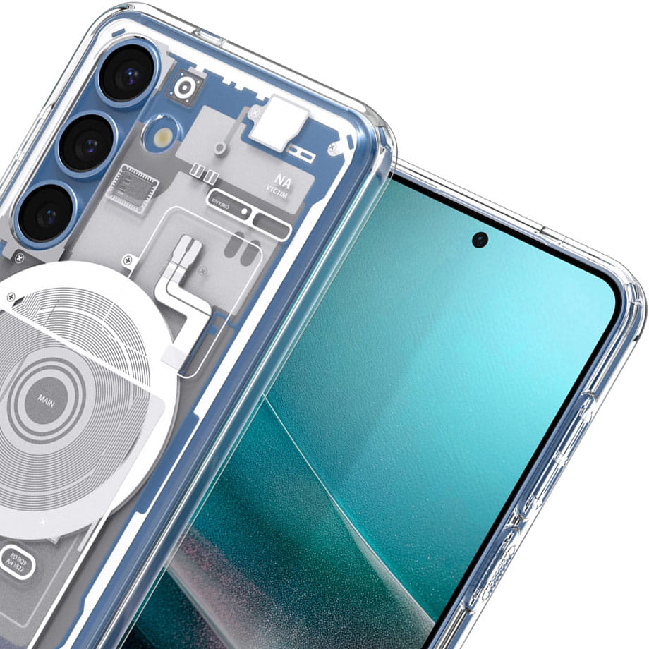 Husa Spigen Ultra Hybrid Mag (Zero One) pentru Samsung Galaxy S25, alb si gri
