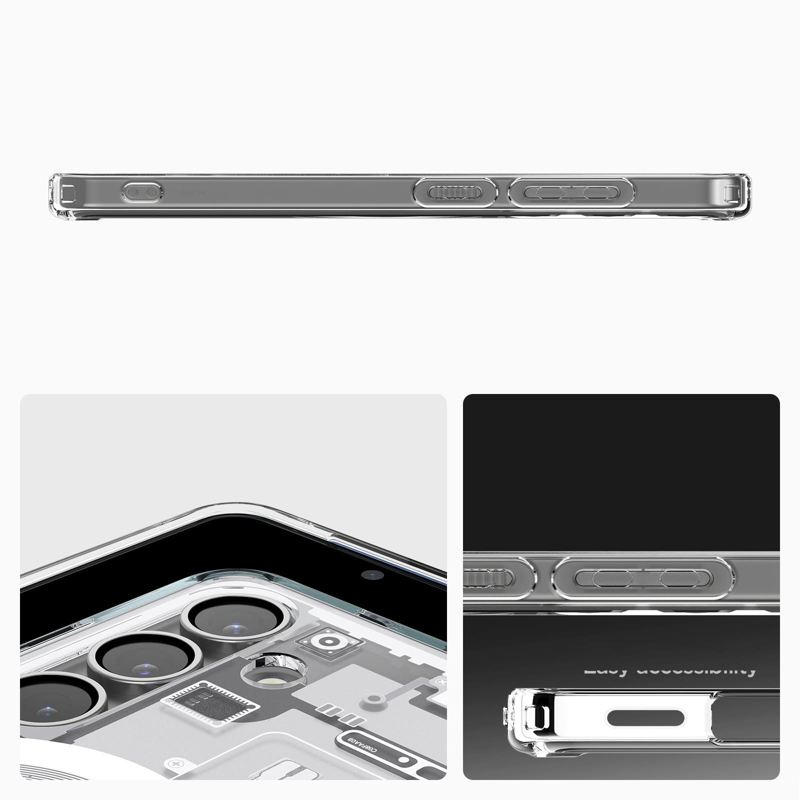Husa Spigen Ultra Hybrid Mag (Zero One) pentru Samsung Galaxy S25, alb si gri