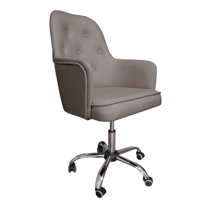 Офис стол SARA, тапицерия полиестер, сив, 105x65x56см