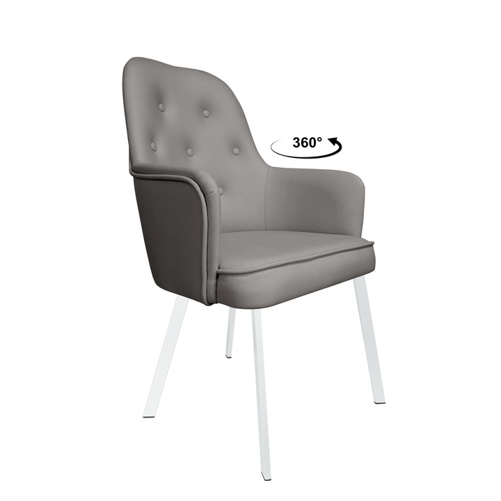 Стол Atos SARA, сива тапицерия, размери 98x56x65 см, опора 120 кг