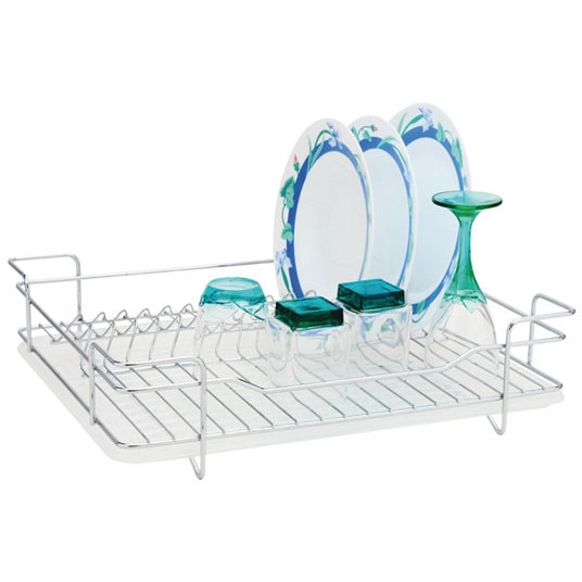 Uscator pentru tacamuri si farfurii 1 nivele crom DAMLE 46x37x14cm MN014578