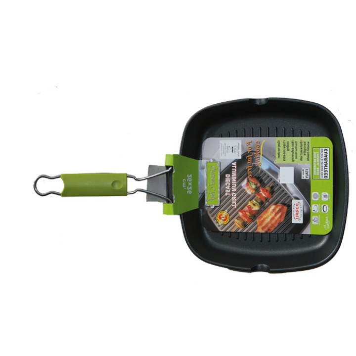 Tigaie grill ANTIK ARS 26x26x3,5cm strat non-aderent GREEN LINE