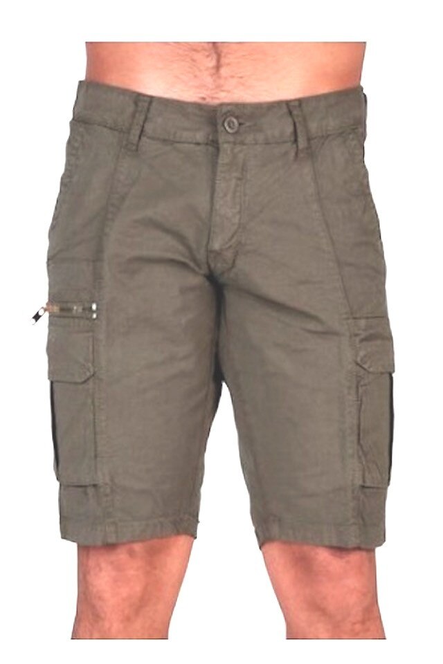 Pantaloni scurti Bonavita gri cu fermoar, Gri cu fermoar