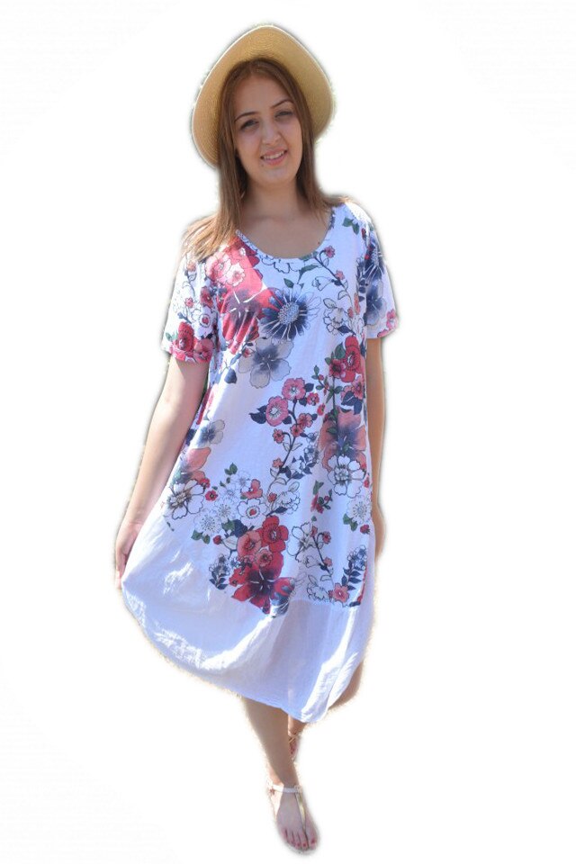 Rochie comoda cu maneca scurta , D&J Exclusive, Multicolora