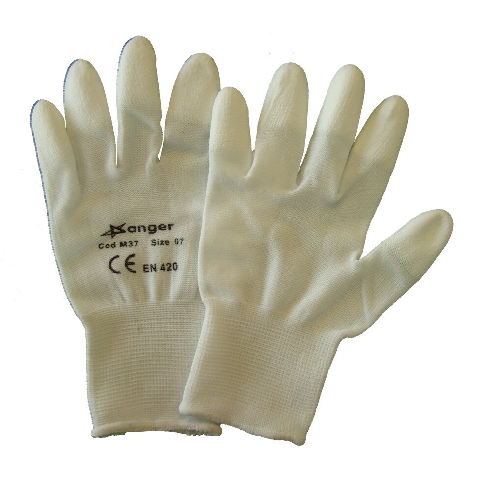 Set 12 perechi manusi poliamida cu varfurile degetelor acoperite cu poliuretan, 9/L