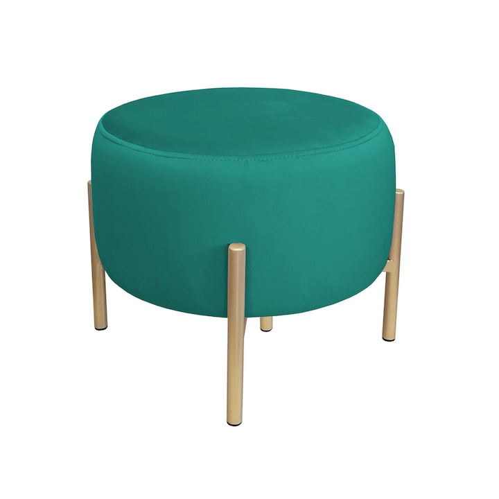 Atos OLA LOFT табуретка, тюркоаз, 40x40x38см, със златна метална основа