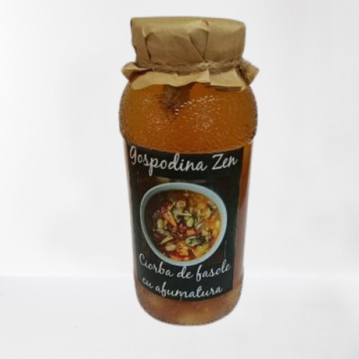 Ciorba de fasole cu afumatura Gospodina Zen, 250ml, fara conservanti, fara E-uri, produs sterilizat