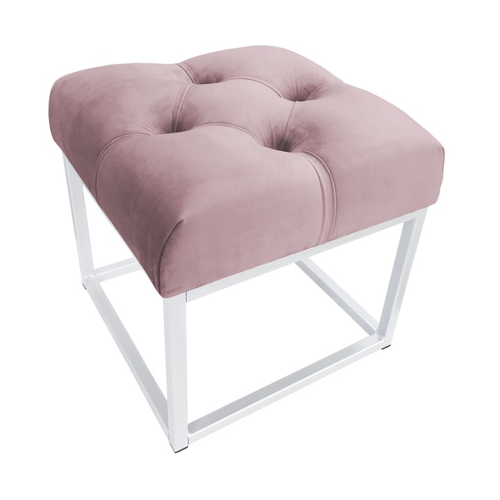 Atos CHESTERFIELD LOFT табуретка, 40x40x41см, бяла основа