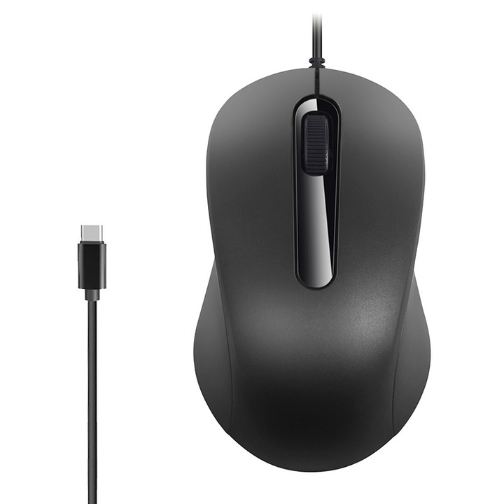 Mouse cablat Type-C, negru