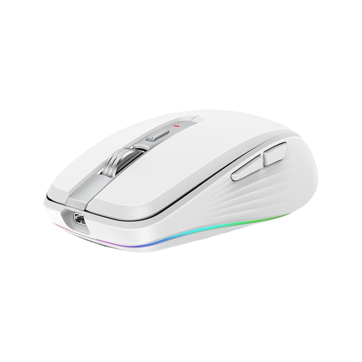Мишка Zeaicos двурежимна Bluetooth 1, 2400dpi, бяла, 10x6.5x4см