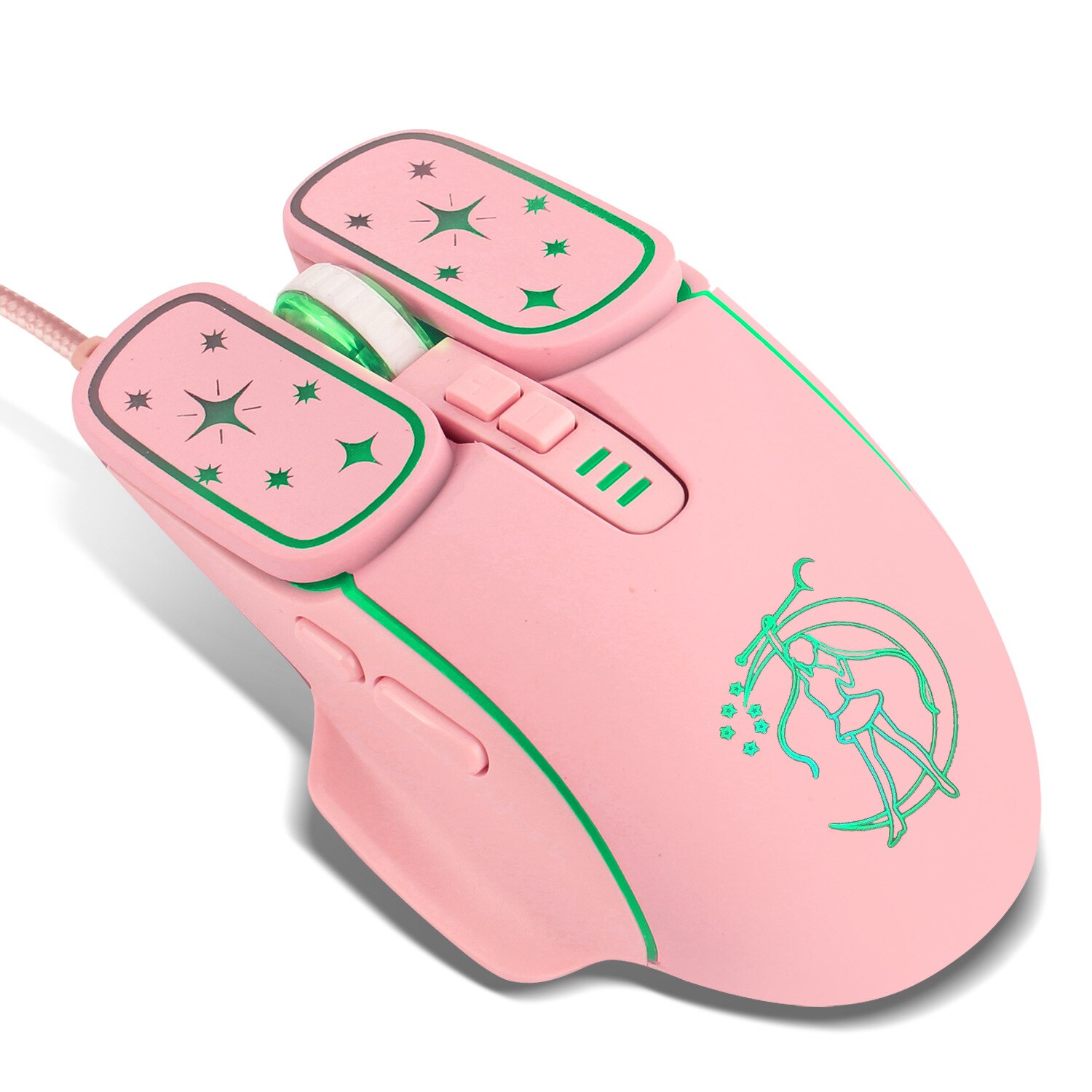 Mouse Zeaicos Star Moon Goddess 7200DPI, roz, dimensiuni standard