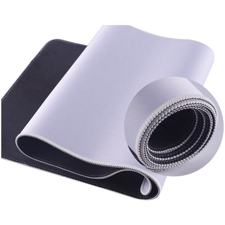 Mouse pad Zeaicos, alb si negru, din cauciuc, design simplu, dimensiuni multiple