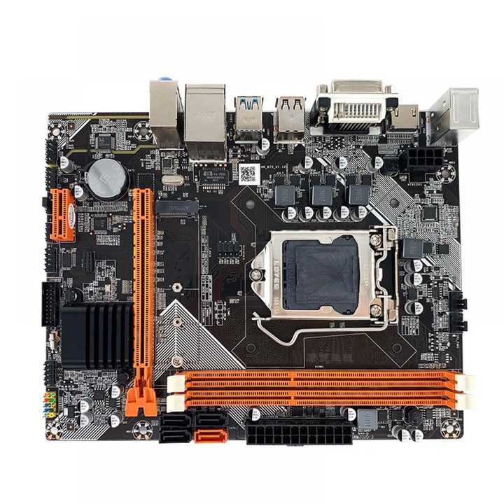 Дънна платка Bizaical H61 MicroATX, поддръжка на Intel 1155, 16GB DDR3, SATA III интерфейс, вградена мрежова карта