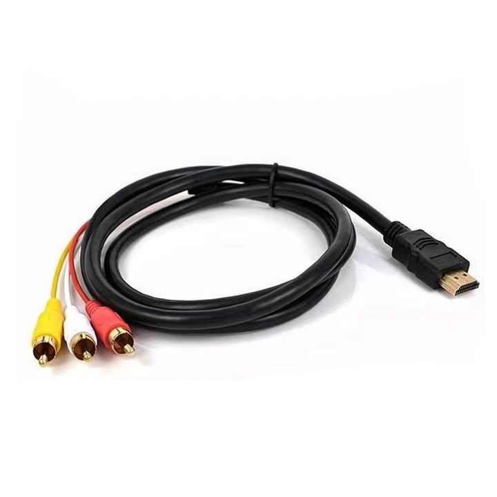 HDMI-RCA kábel, HD 1080P átalakító kábel set-top boxhoz HDMI-ről 3RCA-ra, piros, sárga és fehér audio-video kábel adapter HDTV-hez és DVD-hez - 1,5 m
