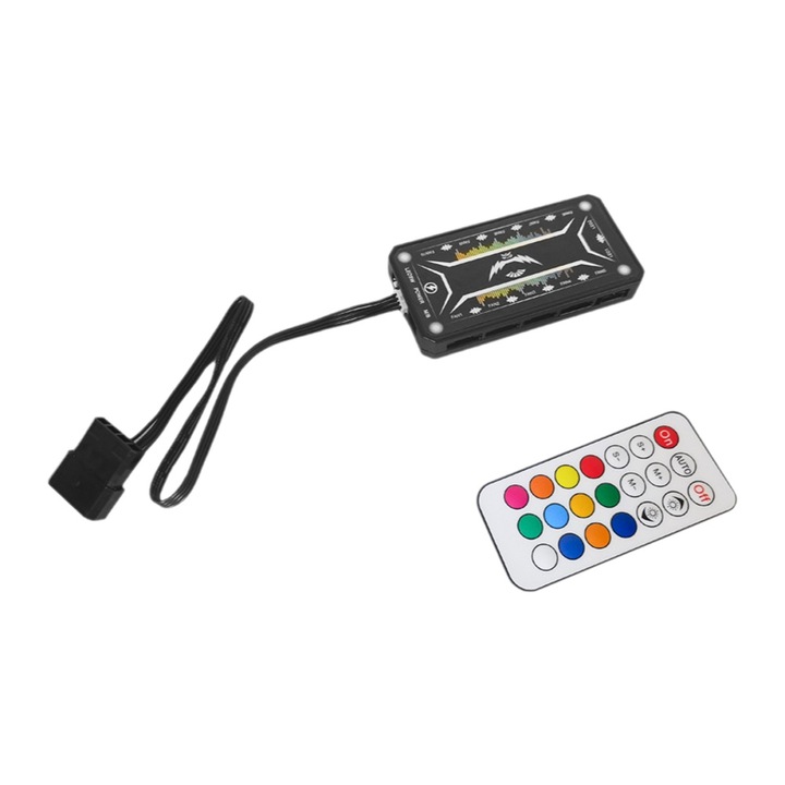Вентилатор за компютър Zeaicos 12 см, двоен ореолен дизайн, RGB осветление 12 V, безшумен, 6 пина