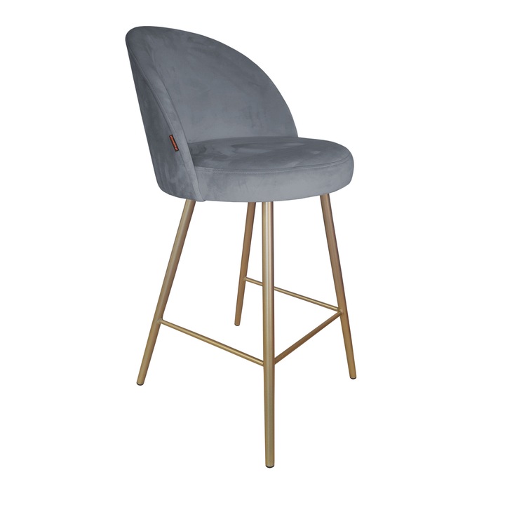 Бар стол, Atos, Метал/Кадифе, 95см