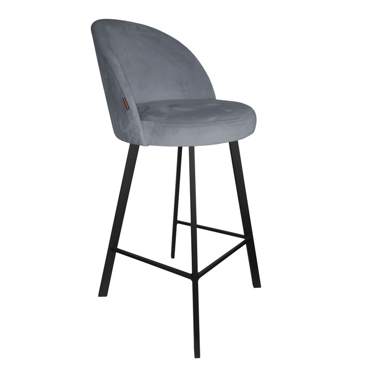 Бар стол, Atos, Метал/Кадифе, 95см