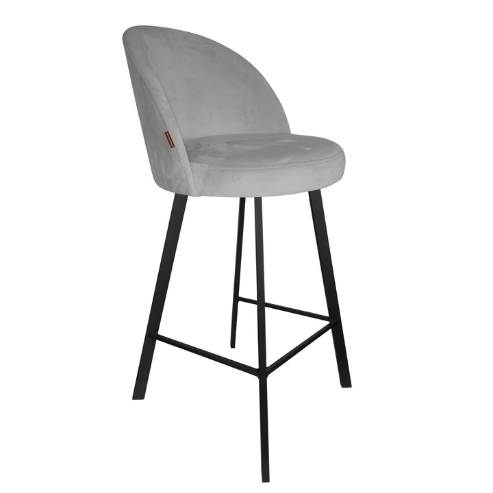 Бар стол, Atos, Метал/Кадифе, 95см