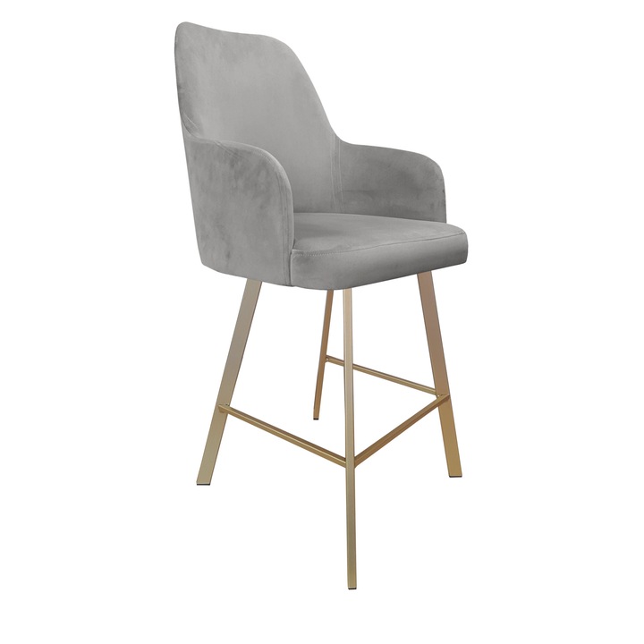 Бар стол, Atos, Метал/Кадифе, 108см