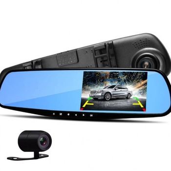 Oglinda retrovizoare LMi tip monitor de 4.3 inch HD cu 2 camere fata - spate DVR martor in trafic HD G-sensor Oglinda retrovizoare LMi tip monitor de 4.3 inch HD cu 2 camere fata - spate DVR martor in trafic HD G-sensor