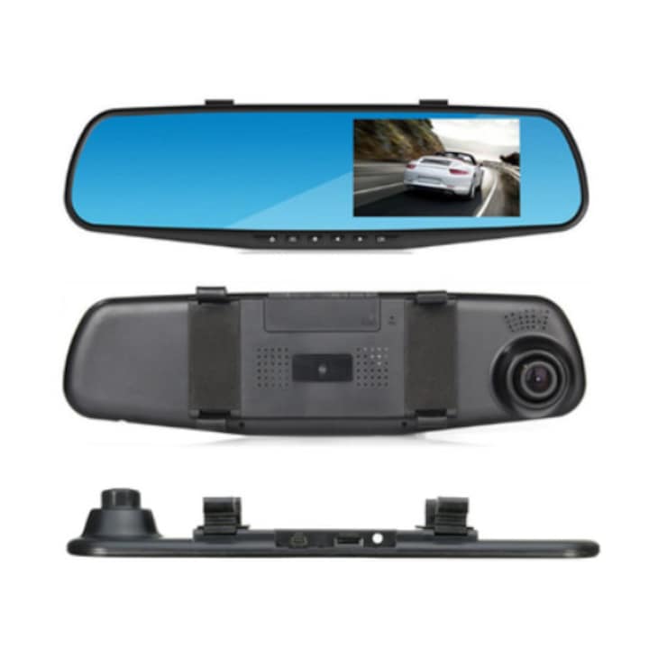 Monitor tip oglinda retrovizoare Lumi cu ecran 4 inch si camera frontala DVR