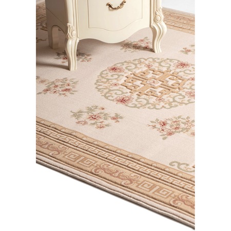 Covor lana 100% Premium 7036-1-51033, 120 x 170 cm, Bej, Model clasic european