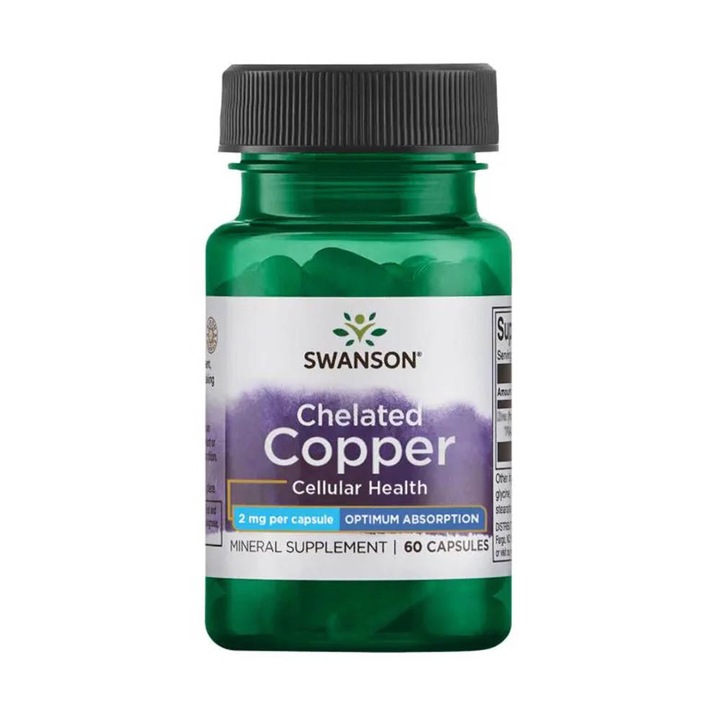 Albion Chelated Copper (Cupru), 2mg, Swanson, 60 capsule SWU468