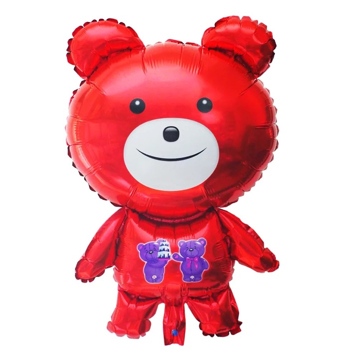 Vörös medve fólia lufi, 60 cm, DOMI PARTY&GIFTS