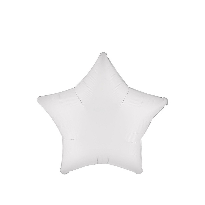 Fólia lufi, csillag, fehér, 45 cm, DOMI PARTY&GIFTS