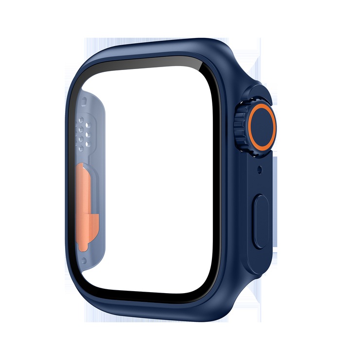 Каишка за Apple Watch Zeaicos, универсална, пълна защита, тъмносин+оранжев, 40 мм