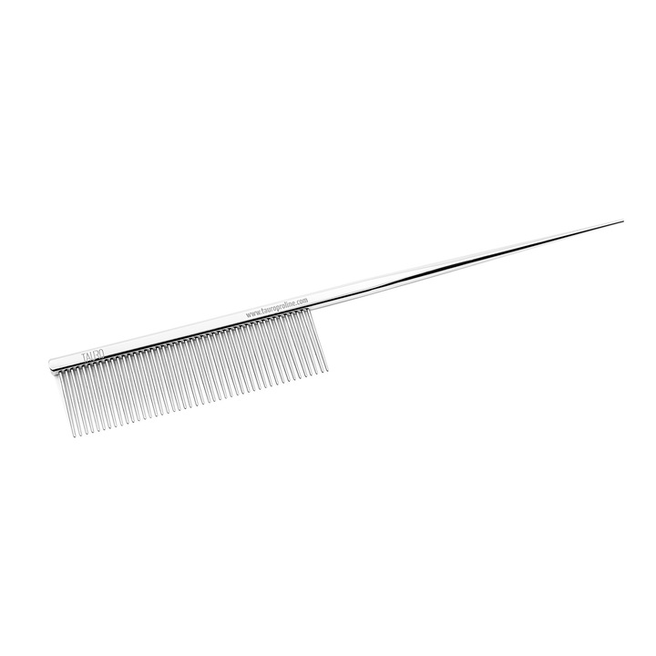 Pieptan metalic pentru caini si pisici, TPLB63998 COMB TAURO METALIC WITH TAIL 19.3CM