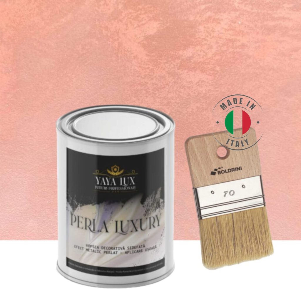 Color Roz Prafuit Vopsea decorativa de Lux, Perla Luxury cu Fulgi Perlati, Roz Prafuit, 0 ...