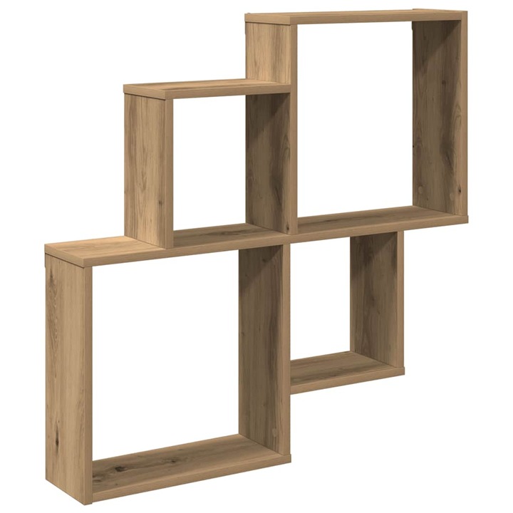 VidaXL fali polc, kézműves tölgy, 80x15x78,5 cm, szerelt fa 5,65 kg