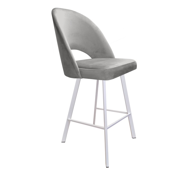 Бар стол Polo, Atos, сив, 108x51x58см, материал MAGIC VELVET