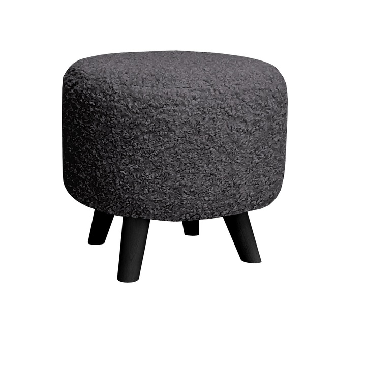 Табуретка Atos, модел ALA, 40x40x36см, цвят тъмно сив, комплект 4 черни крака